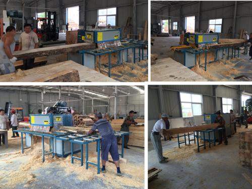 正啟機械方木多片鋸150型無限寬安徽蕪湖客戶現場